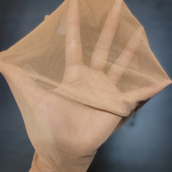 ardene tan mesh collared cap sleeve button up blouse - Picture 4 of 5